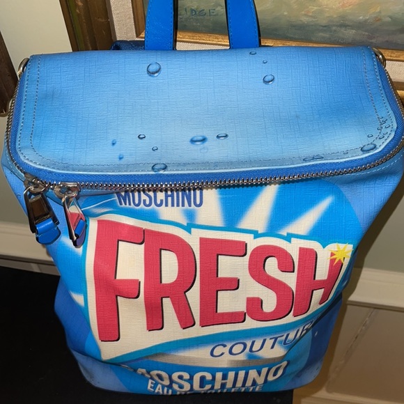 Moschino Couture Capsule Collection FRESH XL Blue Backpack Bag Runway 2016 main image 4